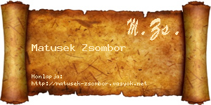 Matusek Zsombor névjegykártya